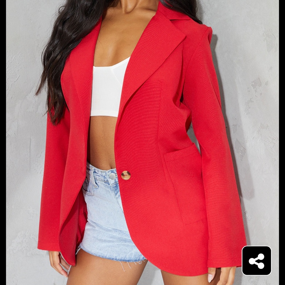 Red Oversized Blazer